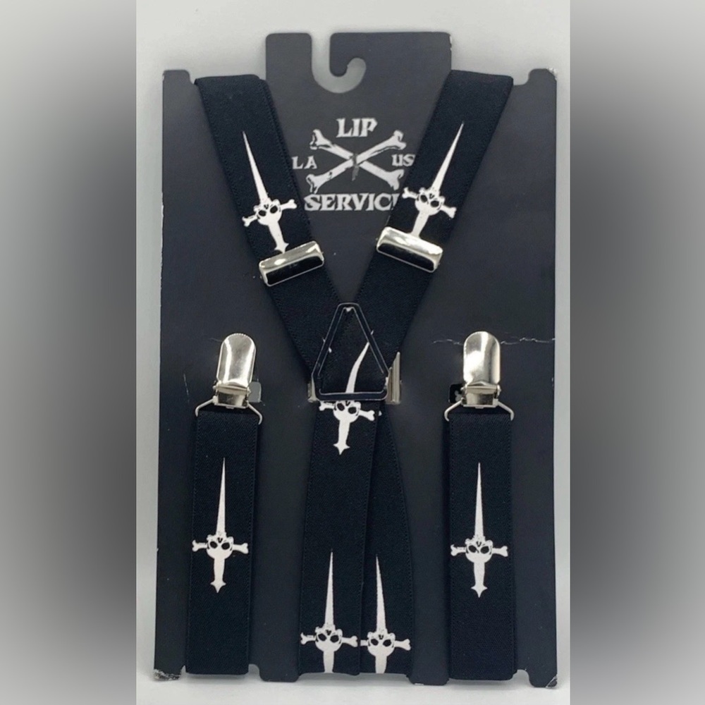 Lip Service Classic Skull Dagger Suspenders - NEW - SOLD OUT ONLINE